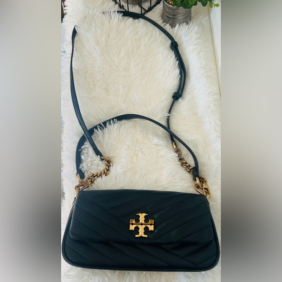 Tory Burch Kira Black Flap Chevron Bag small - Picture 6 of 11